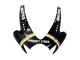Suzuki GSXR 600 / GSXR 750 Motorrad Verkleidung 2006-2007 - Glanzendes Schwarz Weiss Motul Lucky Strike