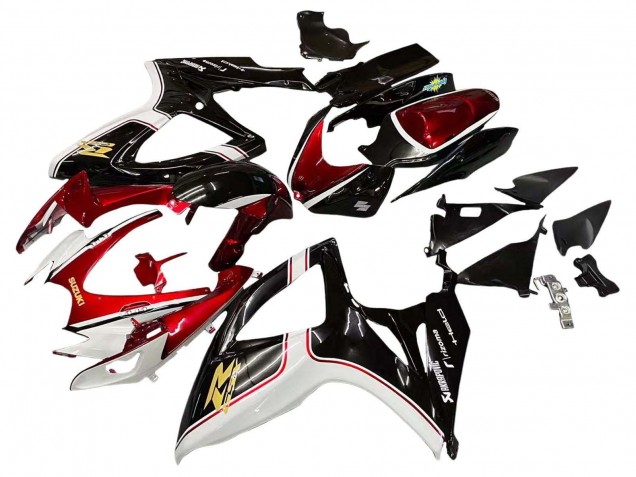 Suzuki GSXR 600 / GSXR 750 Motorrad Verkleidung 2006-2007 - Rot Weiss Schwarz Gelb