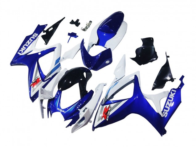 Suzuki GSXR 600 / GSXR 750 Motorrad Verkleidung 2006-2007 - Weiss Blau Glanzendes Schwarz Rot