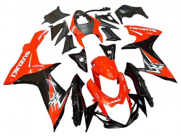 Suzuki GSXR 600 / GSXR 750 Motorrad Verkleidungen Kit 2011-2024 - Rot Glanzendes Schwarz