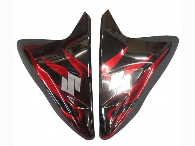 Suzuki GSXR 600 / GSXR 750 Motorrad Verkleidung 2011-2024 - Glanzendes Schwarz Rot Flamme