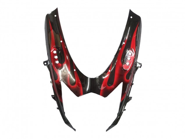 Suzuki GSXR 600 / GSXR 750 Motorrad Verkleidung 2011-2024 - Glanzendes Schwarz Rot Flamme