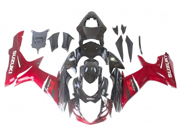 Suzuki GSXR 600 / GSXR 750 Motorrad Verkleidung 2011-2024 - Rot Glanzendes Schwarz