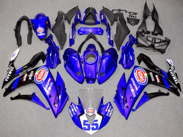 Yamaha YZF R3/R25 Motorrad Verkleidung 2015-2018 - Blau Weiss Schwarz ENEOS 55