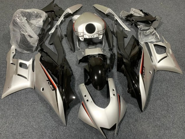 Yamaha YZF R3/R25 Motorrad Verkleidung 2022-2024 - HellGold Glanzendes Schwarz