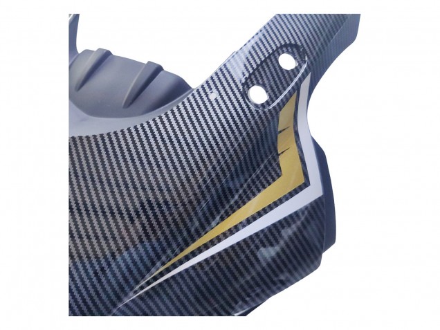 Yamaha YZF R3/R25 Motorrad Verkleidung 2022-2024 - Schwarzer Carbonfaser Stil Goldrot ABBOT