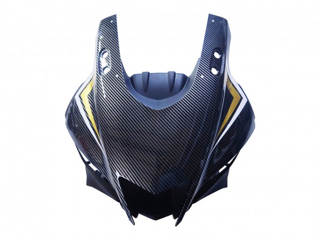 Yamaha YZF R3/R25 Motorrad Verkleidung 2022-2024 - Schwarzer Carbonfaser Stil Goldrot ABBOT
