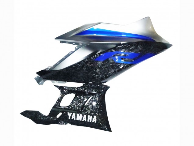 Yamaha YZF R3/R25 Motorrad Verkleidung 2022-2024 - Marble Schwarz Silber Blau Geschmiedet Carbonfaser Stil