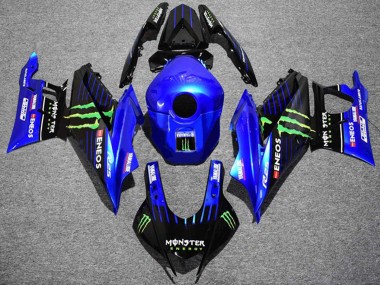 Yamaha YZF R3/R25 Motorrad Verkleidung 2022-2024 - Blau Grun Schwarz Monster ENEOS Yamalube