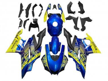 Yamaha YZF R3/R25 Motorrad Verkleidung 2022-2024 - Gelb Blau Matt Schwarz 93
