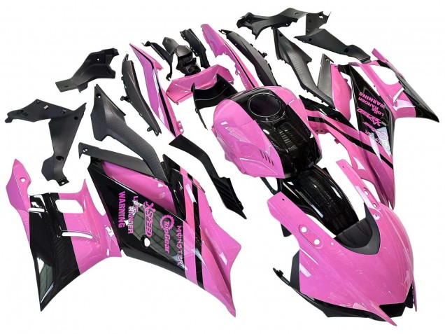 Yamaha YZF R3/R25 Motorrad Verkleidung 2022-2024 - Rosa Glanzendes Schwarz Monster