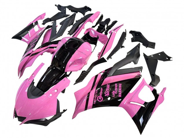 Yamaha YZF R3/R25 Motorrad Verkleidung 2022-2024 - Rosa Glanzendes Schwarz Monster