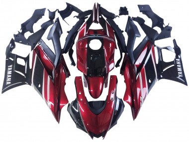 Yamaha YZF R3/R25 Motorrad Verkleidung 2022-2024 - Rot Weiss Glanzendes Schwarz