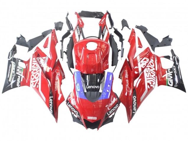 Yamaha YZF R3/R25 Motorrad Verkleidung 2022-2024 - Rot Blau Schwarz Lenovo Valsir