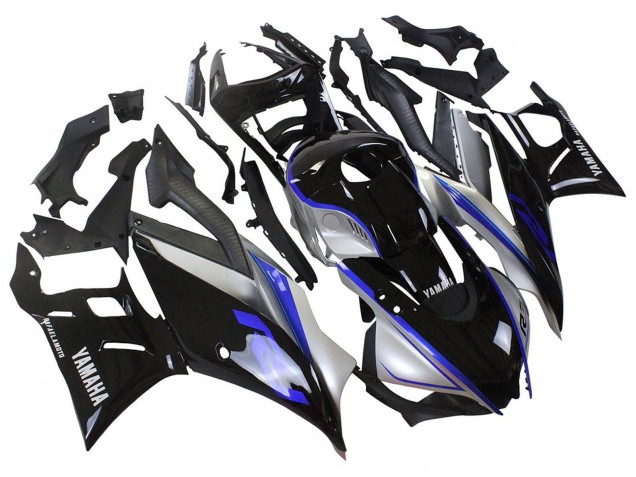 Yamaha YZF R3/R25 Motorrad Verkleidung 2022-2024 - Silber Blau Glanzendes Schwarz