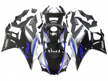 Yamaha YZF R3/R25 Motorrad Verkleidung 2022-2024 - Silber Blau Glanzendes Schwarz