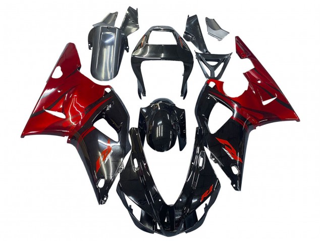 Yamaha YZF 1000 R1 Motorrad Verkleidung 1998-1999 - Glanzendes Schwarz Rot