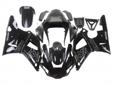 Yamaha YZF 1000 R1 Motorrad Verkleidung 2000-2001 - Glanzendes Schwarz Weiss Monster Motul