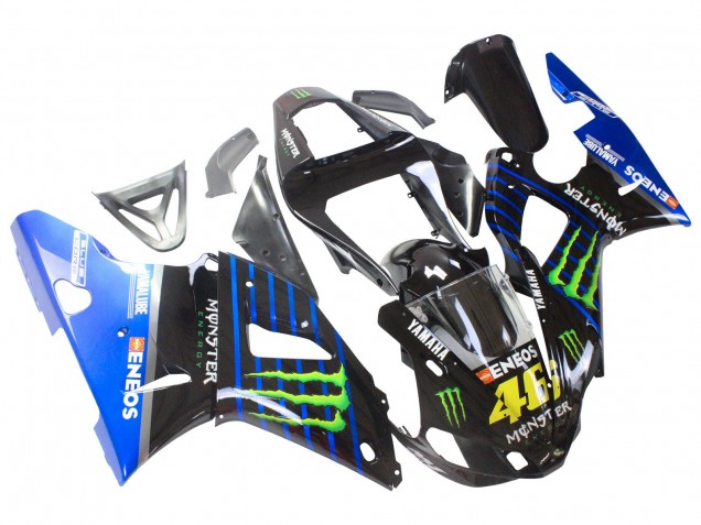 Yamaha YZF 1000 R1 Motorrad Verkleidung 2000-2001 - Blau Schwarz Grun Monster Yamalube ENEOS 46