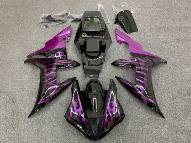 Yamaha YZF 1000 R1 Motorrad Verkleidung 2002-2003 - Glanzendes Schwarz Lila Flamme