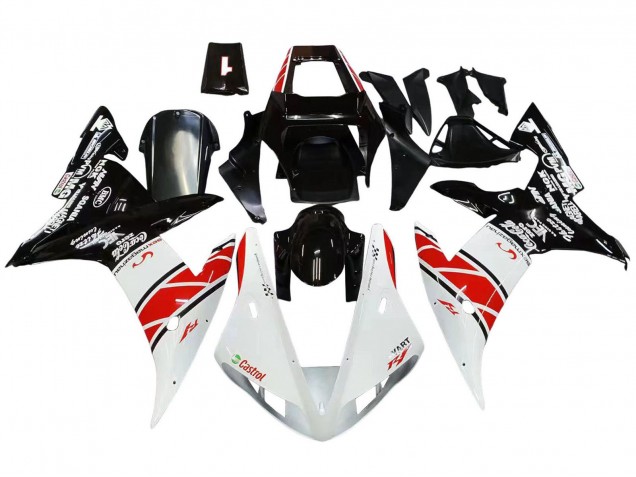 Yamaha YZF 1000 R1 Motorrad Verkleidung 2002-2003 - Weiss Rot Schwarz Castrol