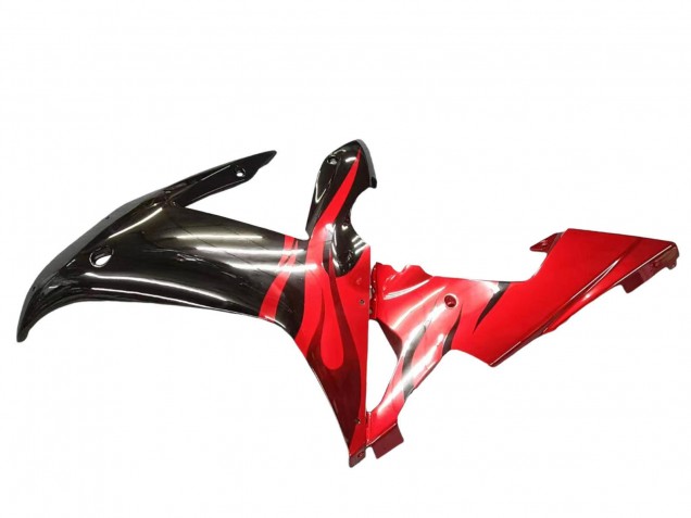 Yamaha YZF 1000 R1 Motorrad Verkleidung 2002-2003 - Glanzendes Schwarz Rot Flamme