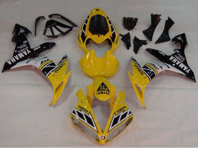 Yamaha YZF 1000 R1 Motorrad Verkleidung 2004-2006 - Gelb Weiss Glanzendes Schwarz