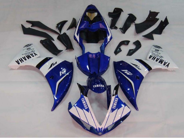 Yamaha YZF 1000 R1 Motorrad Verkleidung 2009-2011 - Weiss Blau Schwarz M1
