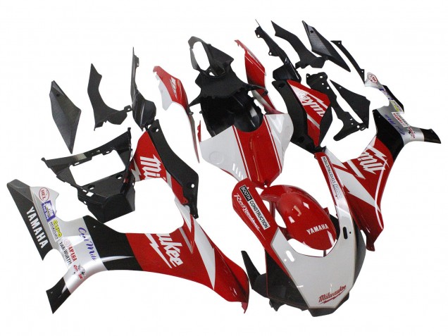 Yamaha YZF 1000 R1 Motorrad Verkleidung 2015-2019 - Weiss Rot Schwarz Milwaukee