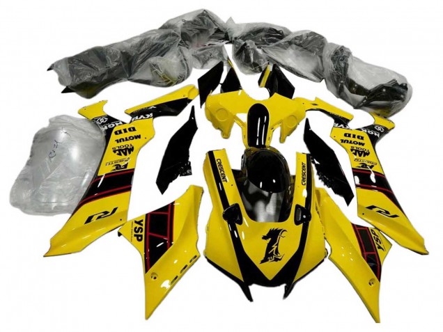 Yamaha YZF 1000 R1 Motorrad Verkleidung 2020-2025 - Gelb Glanzendes Schwarz YSP Motul