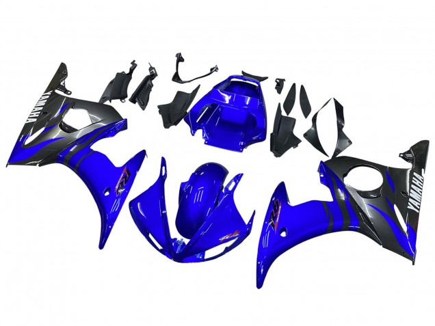 Yamaha YZF R6 Motorrad Verkleidung 2003-2004 - Blau Glanzendes Schwarz