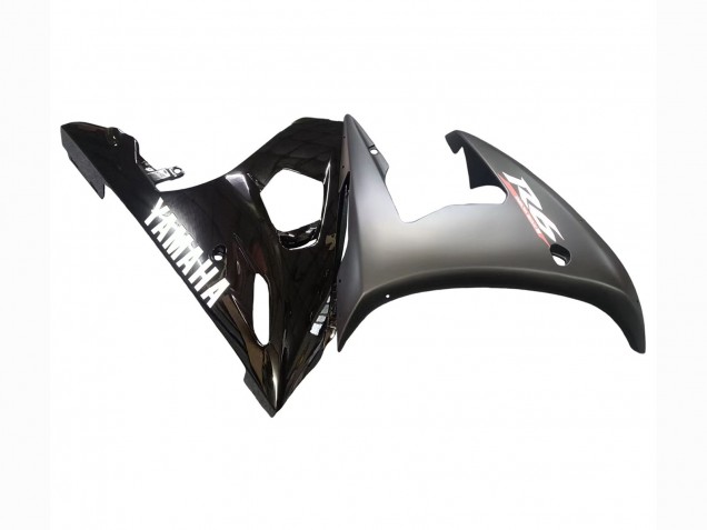 Yamaha YZF R6 Motorrad Verkleidung 2003-2004 - Glanzendes Schwarz Matt Schwarz Weiss Aufkleber