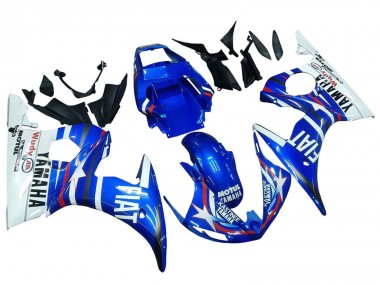 Yamaha YZF R6 Motorrad Verkleidung 2003-2004 - Weiss Blau Fiat Motul Kastinee