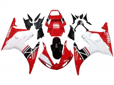 Yamaha YZF R6 Motorrad Verkleidung 2003-2004 - Weiss Rot Glanzendes Schwarz