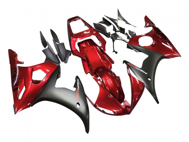 Yamaha YZF R6 Motorrad Verkleidung Kit 2003-2004 - Rot Matt Schwarz