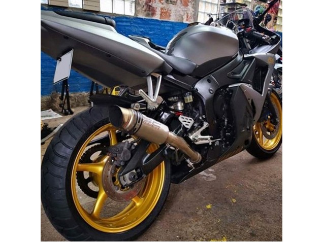 Yamaha YZF R6 Motorrad Verkleidung 2003-2004 - Matt Grau Matt Schwarz Gold Aufkleber