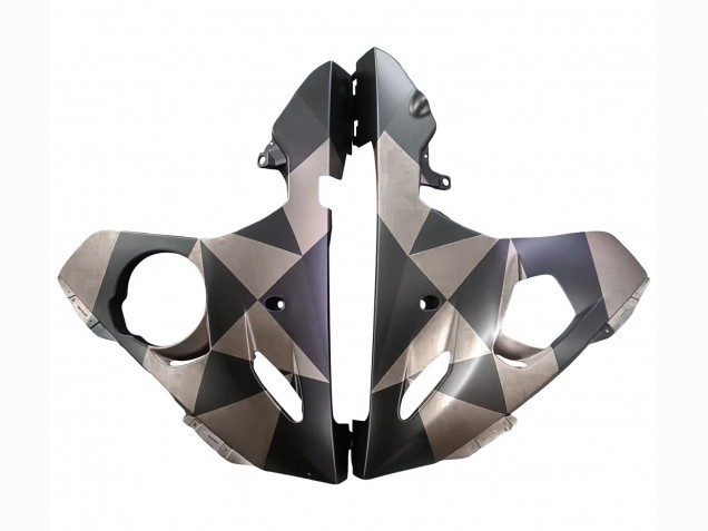 Yamaha YZF R6 Motorrad Verkleidung 2003-2004 - Grau Matt Schwarz Geometric
