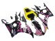 Yamaha YZF R6 Motorrad Verkleidung 2003-2004 - Gelb Rosa Glanzendes Schwarz Rossi Repsol 46