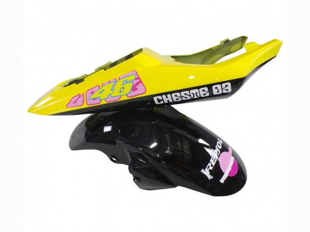 Yamaha YZF R6 Motorrad Verkleidung 2003-2004 - Gelb Rosa Glanzendes Schwarz Rossi Repsol 46