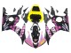 Yamaha YZF R6 Motorrad Verkleidung 2003-2004 - Gelb Rosa Glanzendes Schwarz Rossi Repsol 46