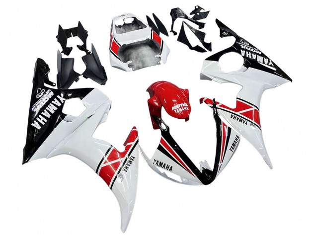 Yamaha YZF R6 Motorrad Verkleidung 2003-2004 - Weiss Rot Glanzendes Schwarz Motul