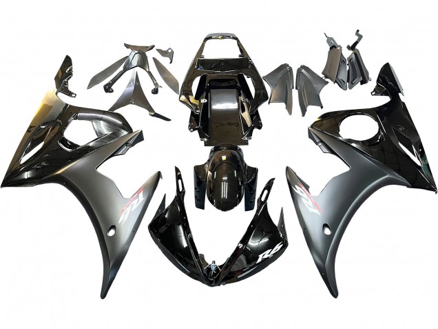 Yamaha YZF R6 Motorrad Verkleidung 2003-2004 - Glanzendes Schwarz Matt Schwarz Gold Chameleon