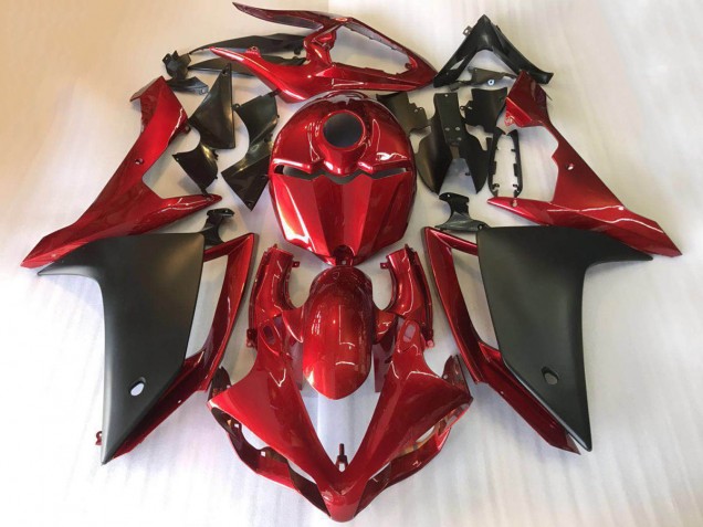 Yamaha YZF R1 Motorrad Verkleidung 2007-2008 - Rot Matt Schwarz
