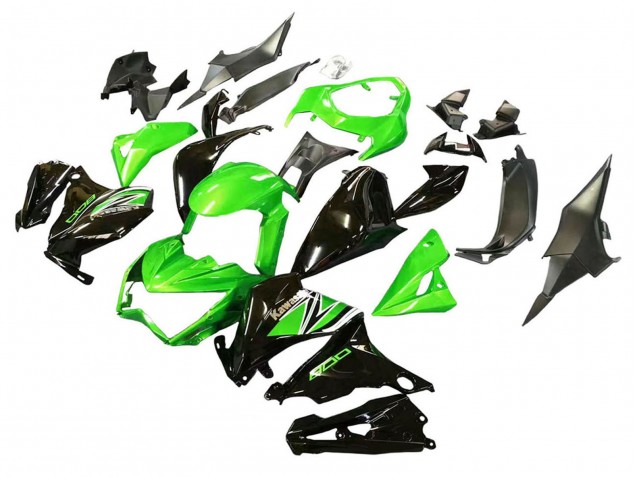 Kawasaki Z800 Motorrad Verkleidung 2013-2018 - Grun Glanzendes Schwarz