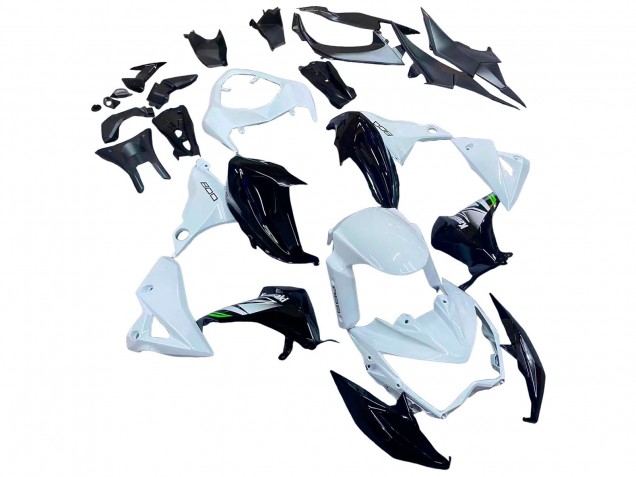 Kawasaki Z800 Motorrad Verkleidung 2013-2018 - Weiss Glanzendes Schwarz Grun