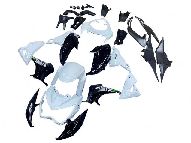 Kawasaki Z800 Motorrad Verkleidung 2013-2018 - Weiss Glanzendes Schwarz Grun