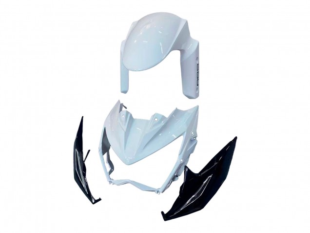 Kawasaki Z800 Motorrad Verkleidung 2013-2018 - Weiss Glanzendes Schwarz Grun