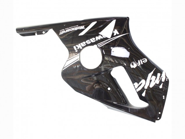 Kawasaki ZX12R Motorrad Verkleidung 2000-2001 - Glanzendes Schwarz Weiss Elf Schnee