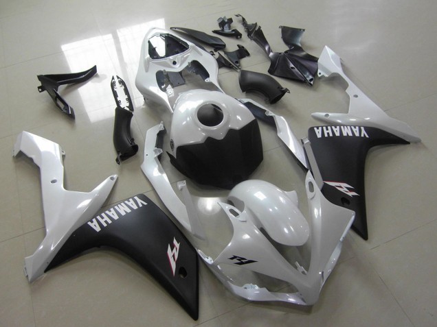 Yamaha YZF R1 Motorrad Verkleidung 2007-2008 - Weiss Matt Schwarz