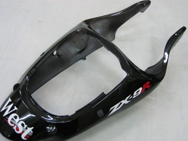 Kawasaki ZX9R Motorrad Verkleidung 2000-2001 - Glanzendes Schwarz Weiss West